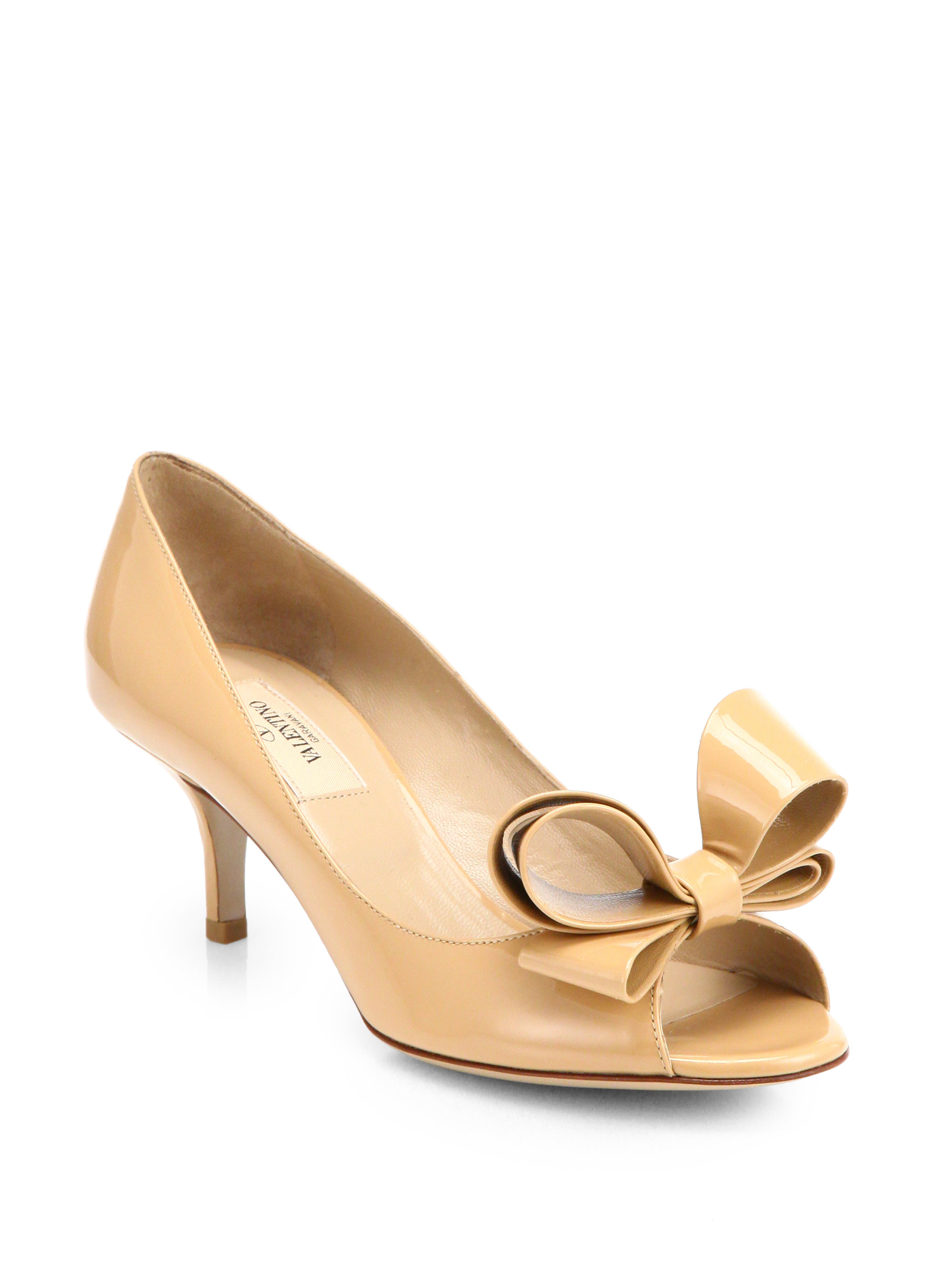 Valentino Couture Patent Leather Bow Pumps in Black (BEIGE) Lyst