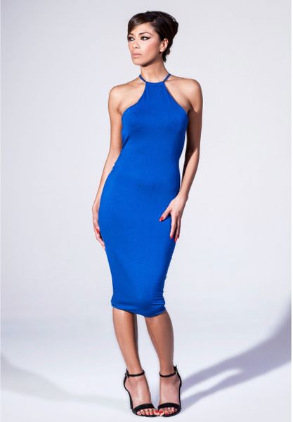 blue bodycon midi