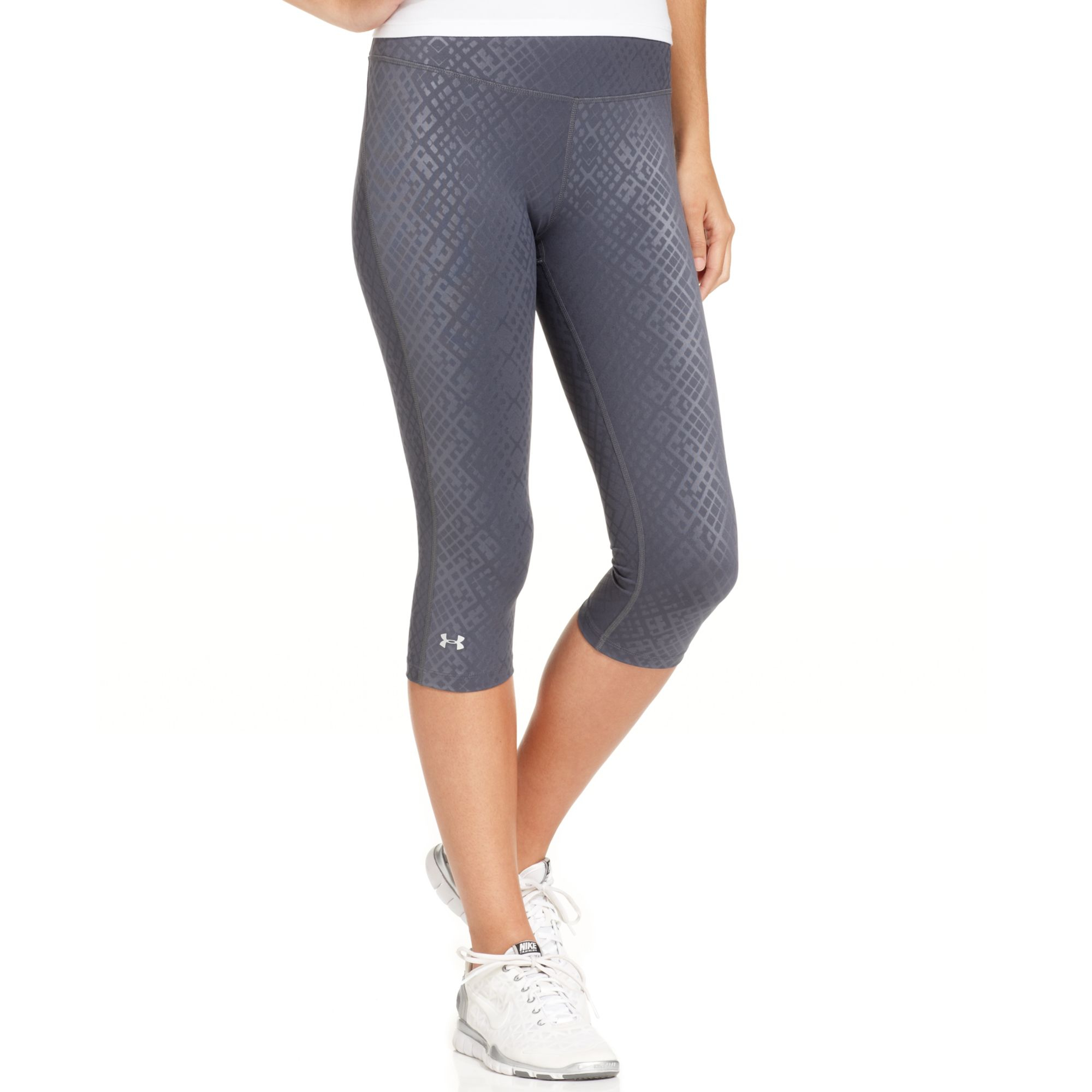 Under Armour Heatgear Printed Capri Leggings in Gray (Lead) Lyst