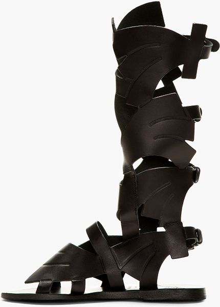 ... Black Leather Ancient Greek Sandals Edition Gladiator Sandals in Black ... Black Leather Ancient Greek Sandals Edition Gladiator Sandals in Black