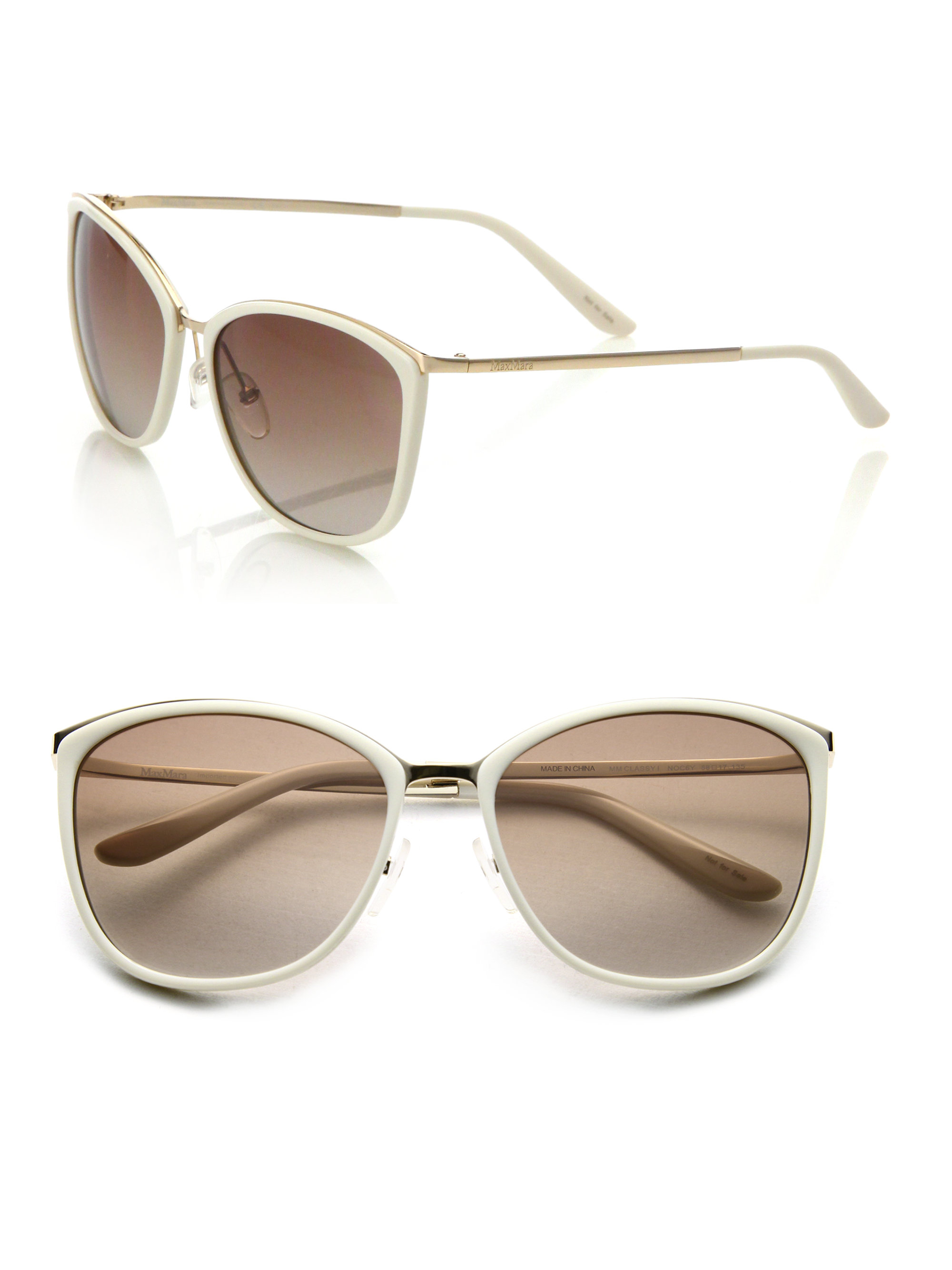 Max Mara Classy 58Mm Modified Square Sunglasses in Beige (CREAM) Lyst