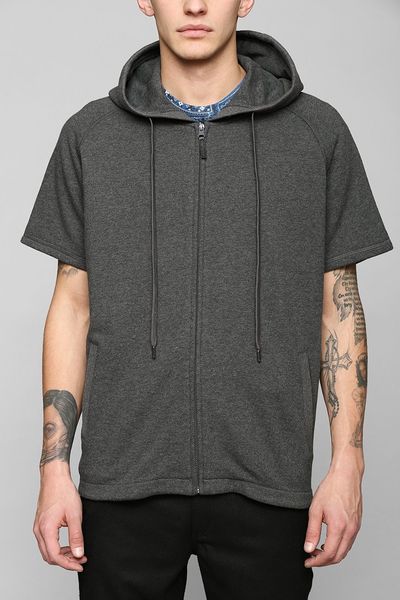 Urban Outfitters Unyforme Fishtail Shortsleeve Zipup Hoodie Sweatshirt ...