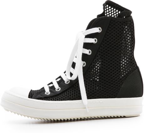 Drkshdw By Rick Owens Ramones High Top Sneakers in Black | Lyst