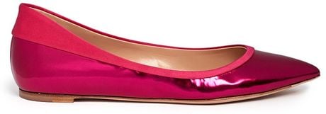 pink leather flat shoes