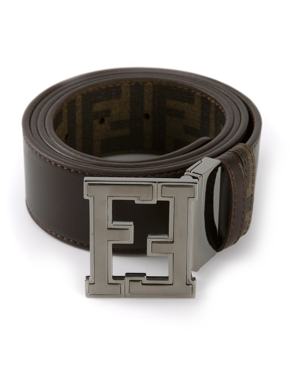 Fendi Branded Buckle Belt in Brown for Men | Lyst