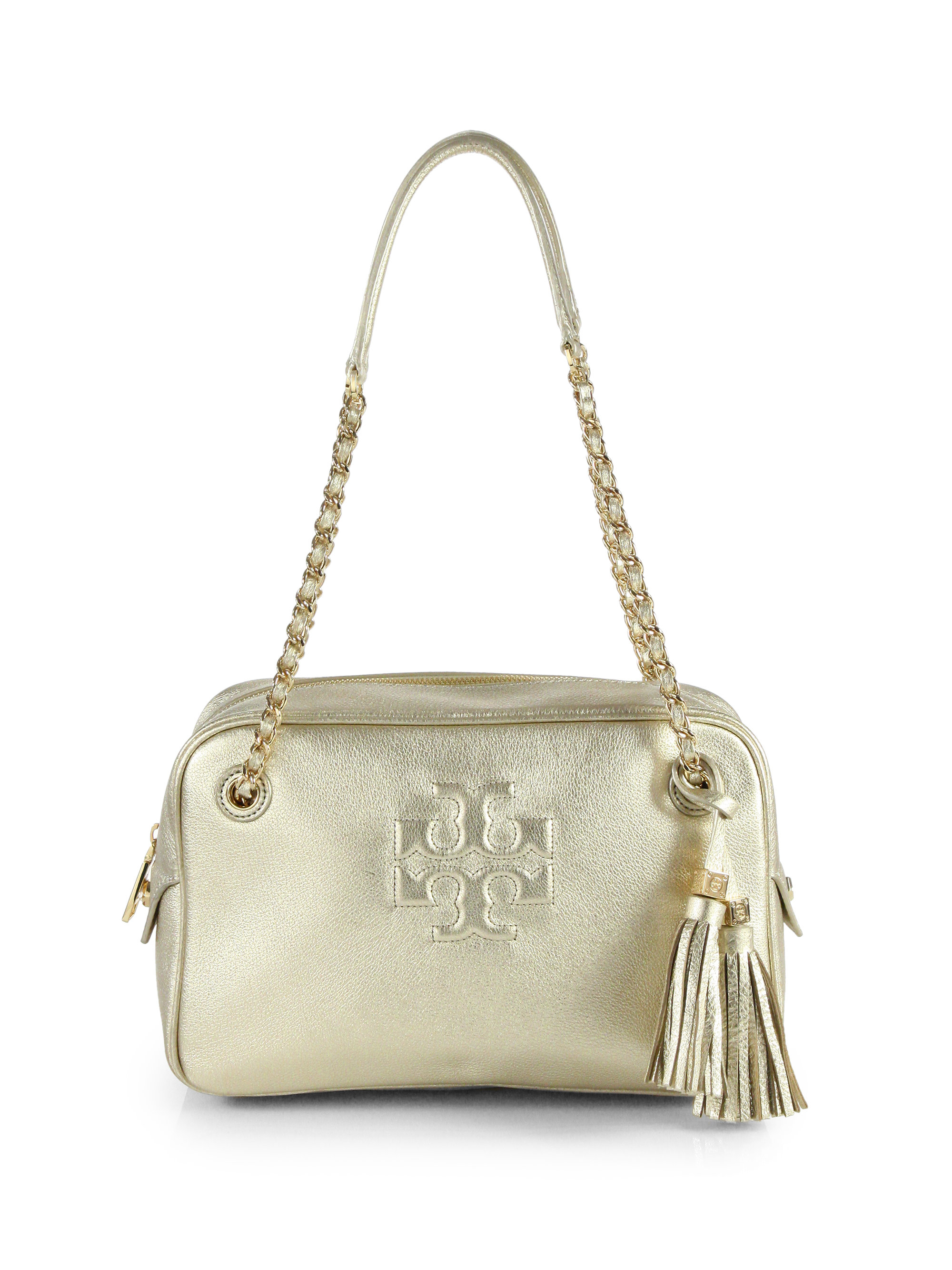 Tory Burch Metallic Leather Shoulder Bag in Gold (LIGHT GOLD) Lyst
