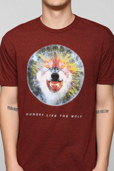Urban Outfitters Hungry Like A Wolf Tee in Brown for Men (MAROON ...