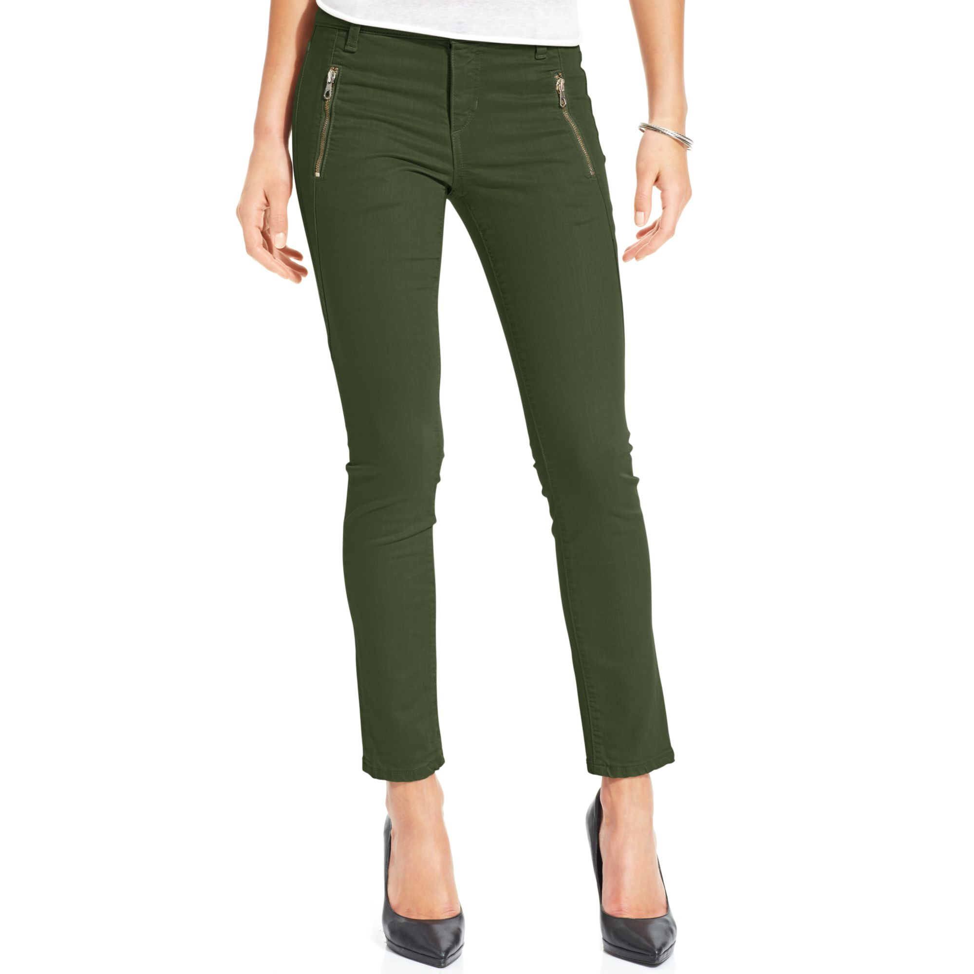 green cargo skinny jeans womens