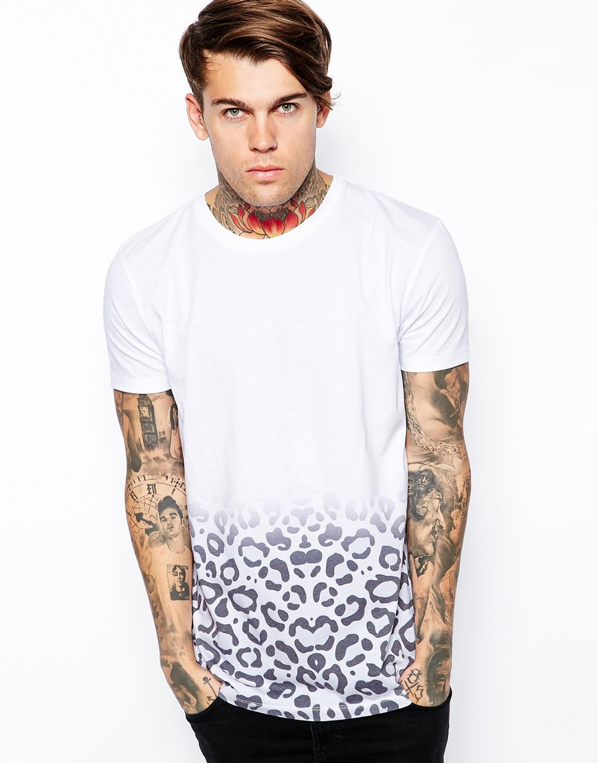 white leopard print t shirt