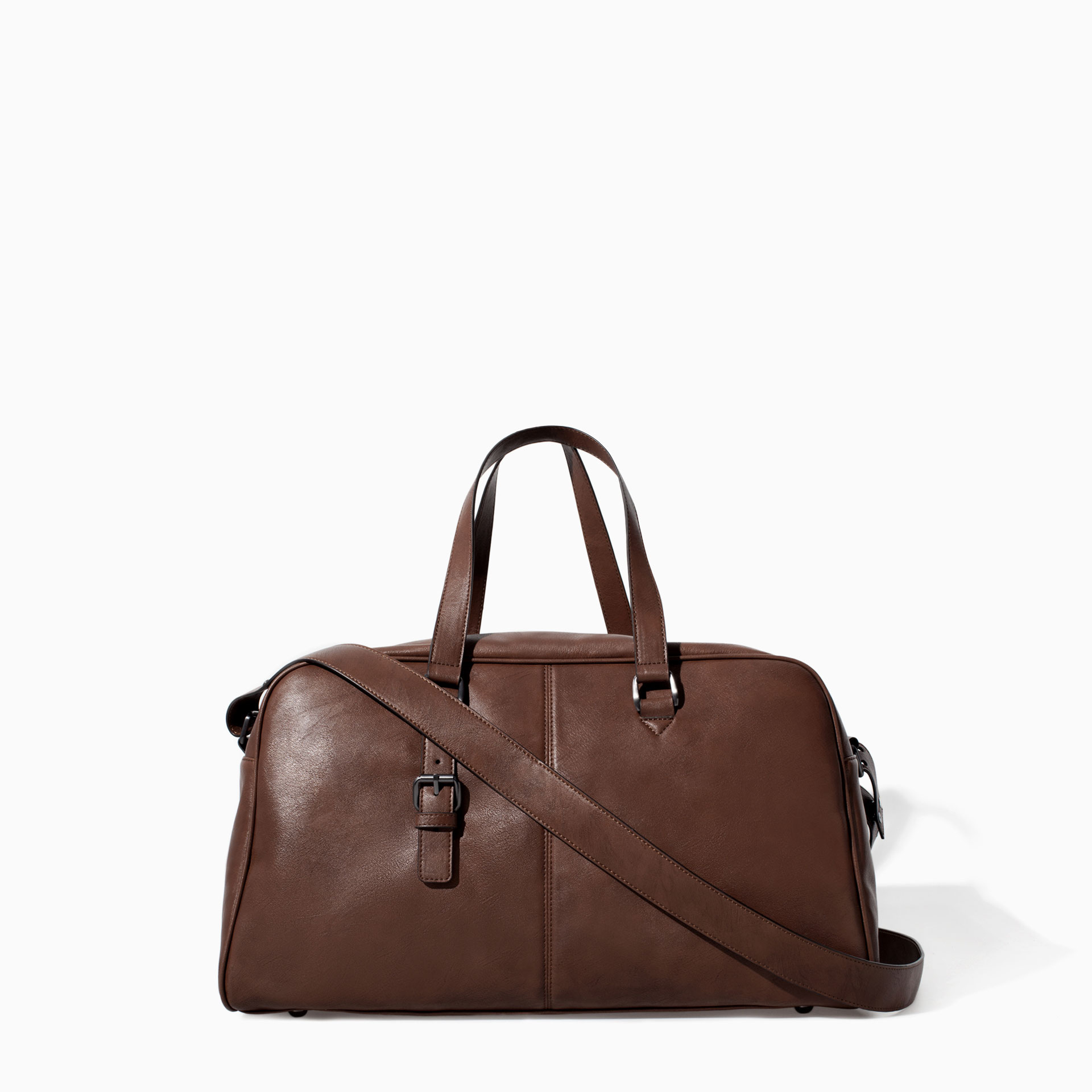 Zara Bowling Bag with Buckle in Brown for Men Lyst