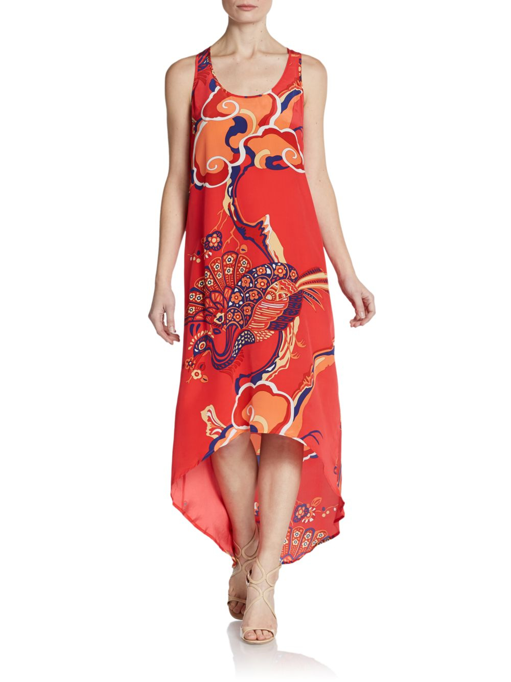 Nieves Lavi Florence Print Dress nieves lavi peacock print silk tank dress in multicolor Nieves Lavi Florence Print Dress nieves lavi peacock print silk tank dress in multicolor