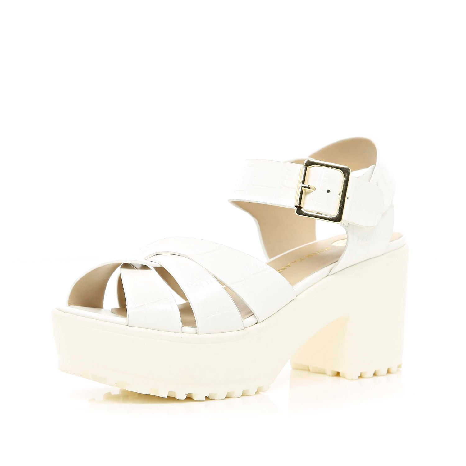 river island white wedge sandals