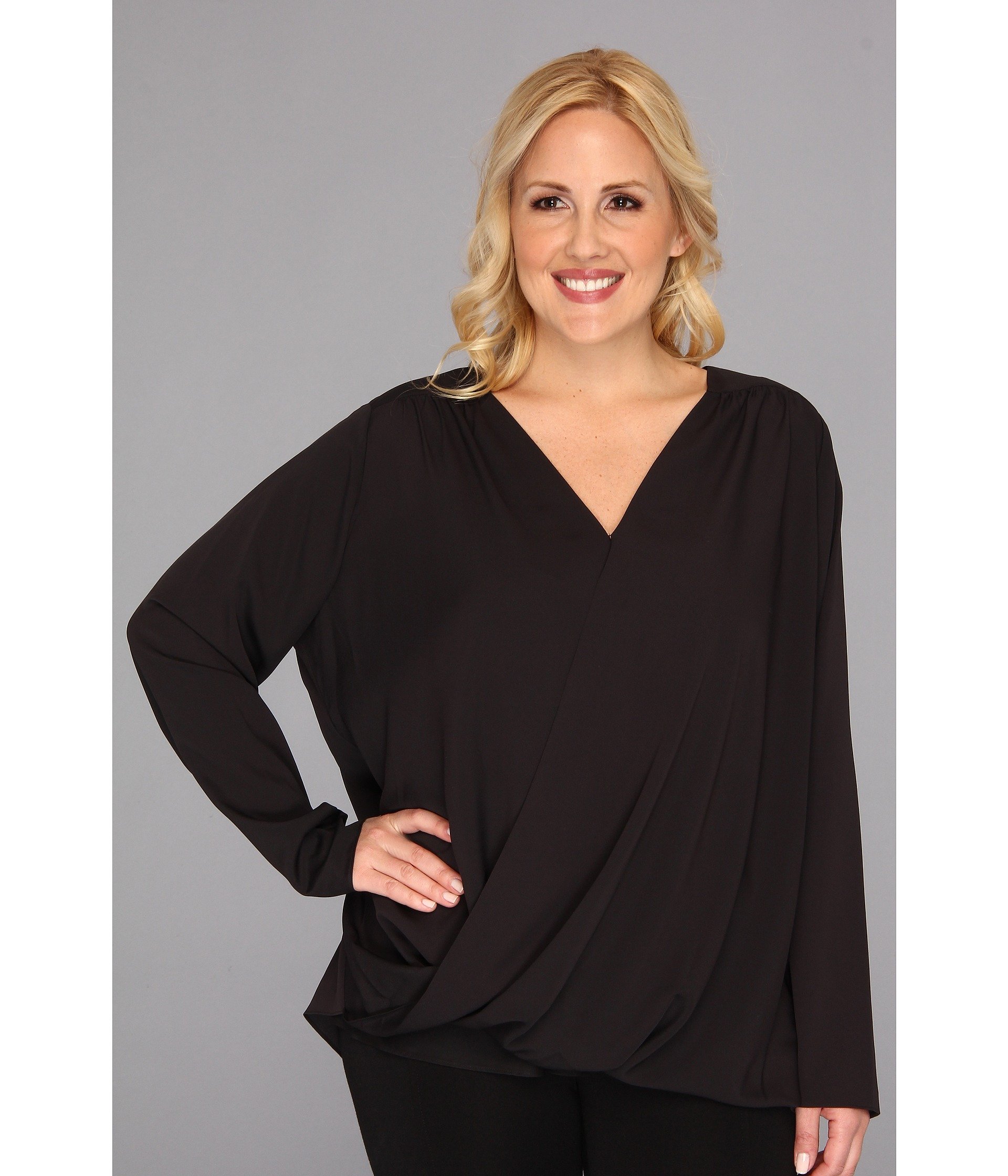 black high low blouse