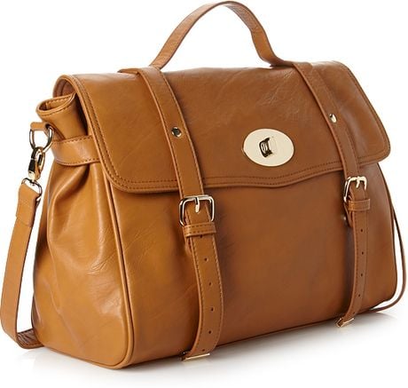Forever 21 Iconic Faux Leather Messenger Bag in Brown (Taupe) | Lyst