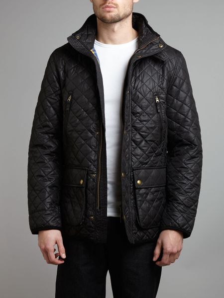 joules black quilted jacket size 16
