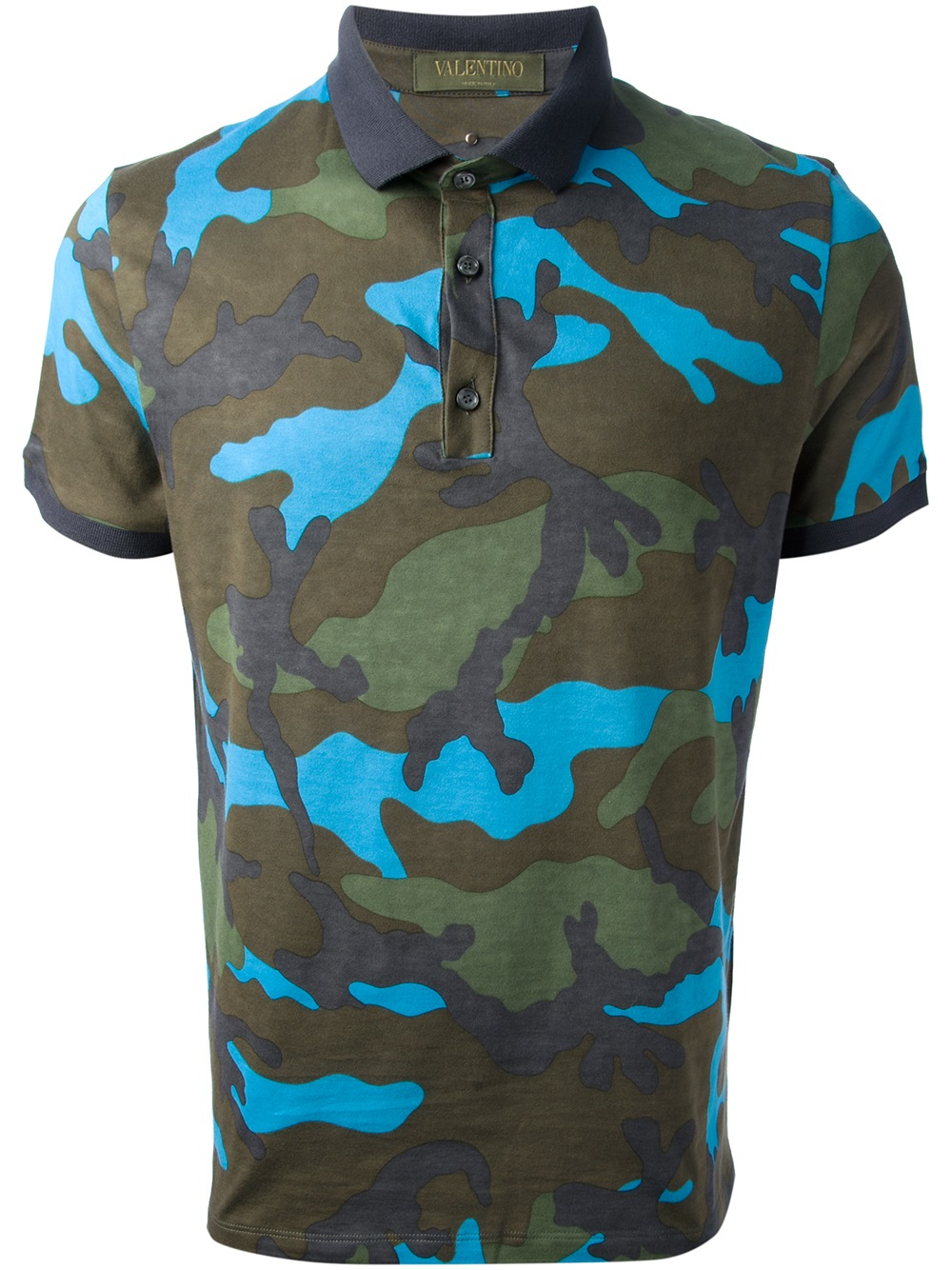 Valentino Camouflage Polo Shirt in Green for Men (blue) | Lyst
