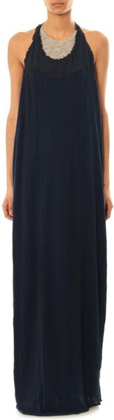 Raquel Allegra Tback Maxi Dress in Blue