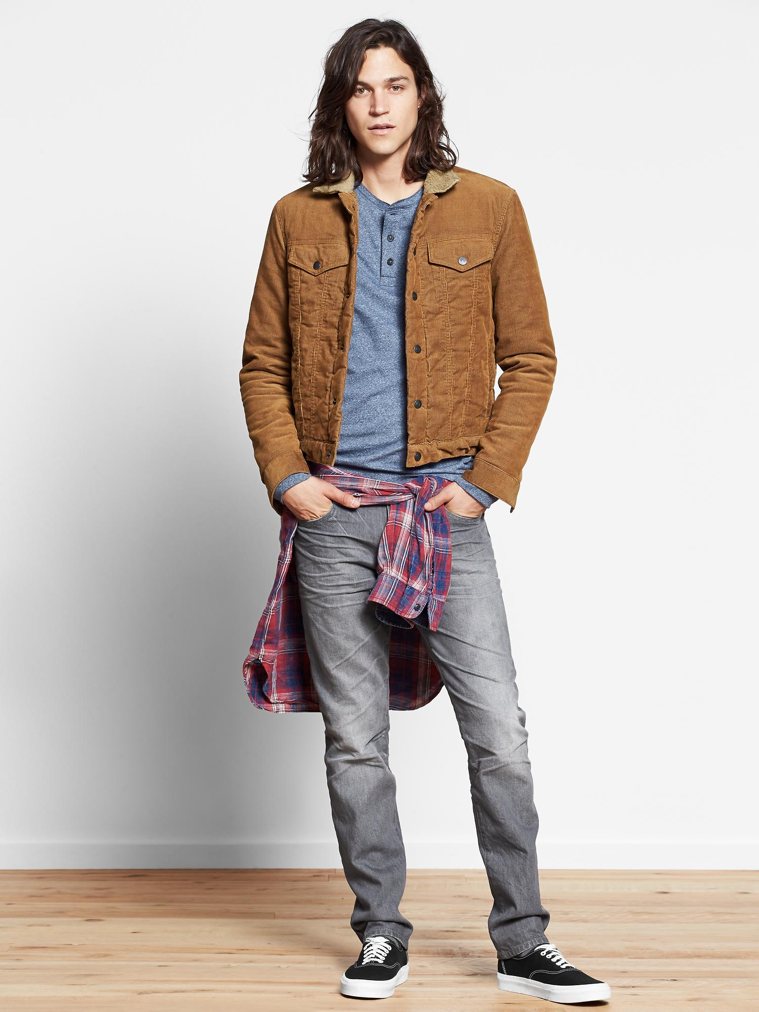 Gap Sherpa Cord Denim Jacket in Brown for Men (FALL ACORN) Lyst