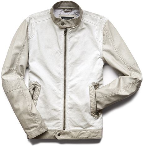 Forever 21 Mixed Media Biker Jacket in White for Men (Winter white ...