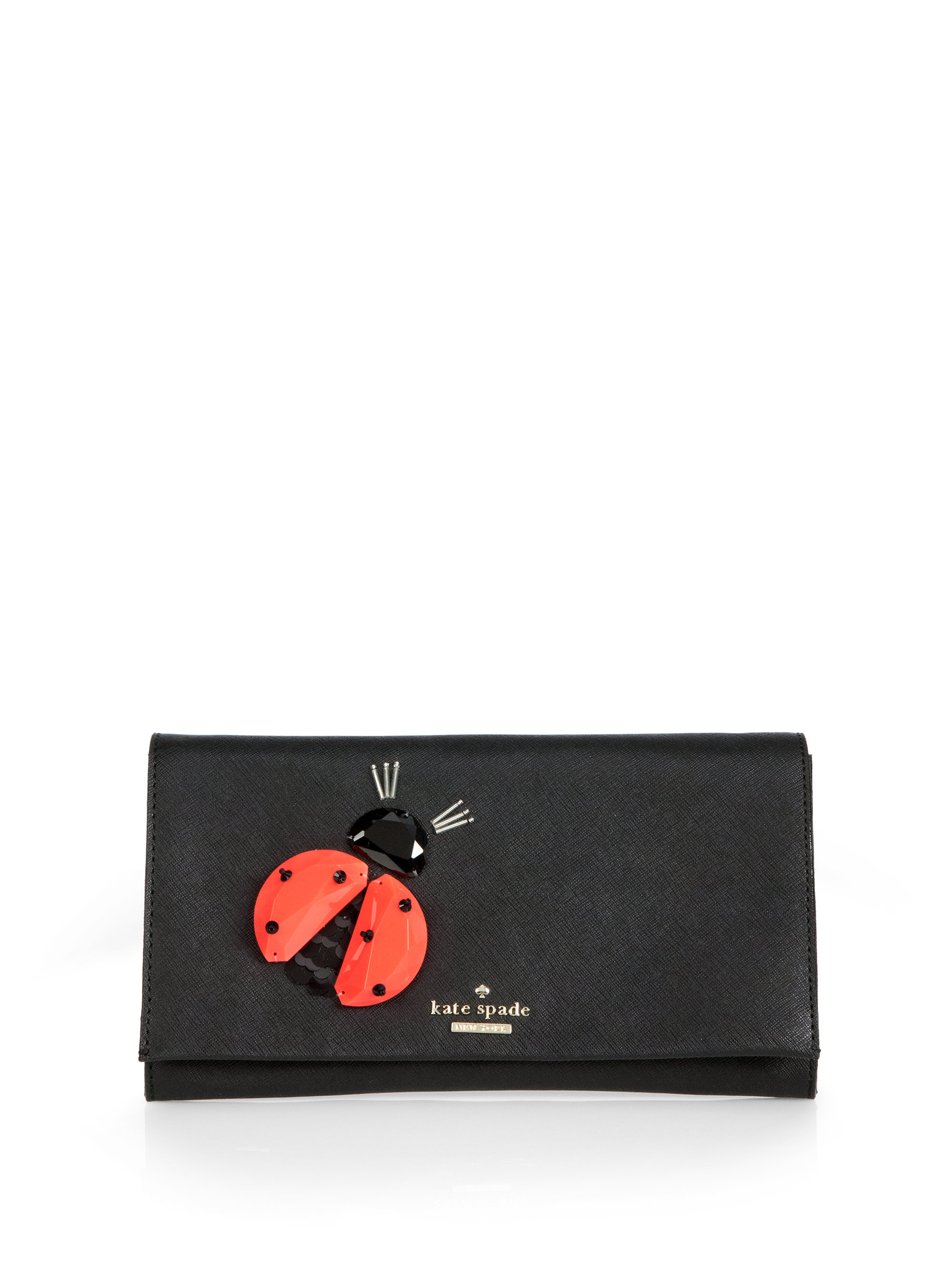 Kate Spade Spring Forward Ladybug Saffiano Leather Clutch in Black Lyst