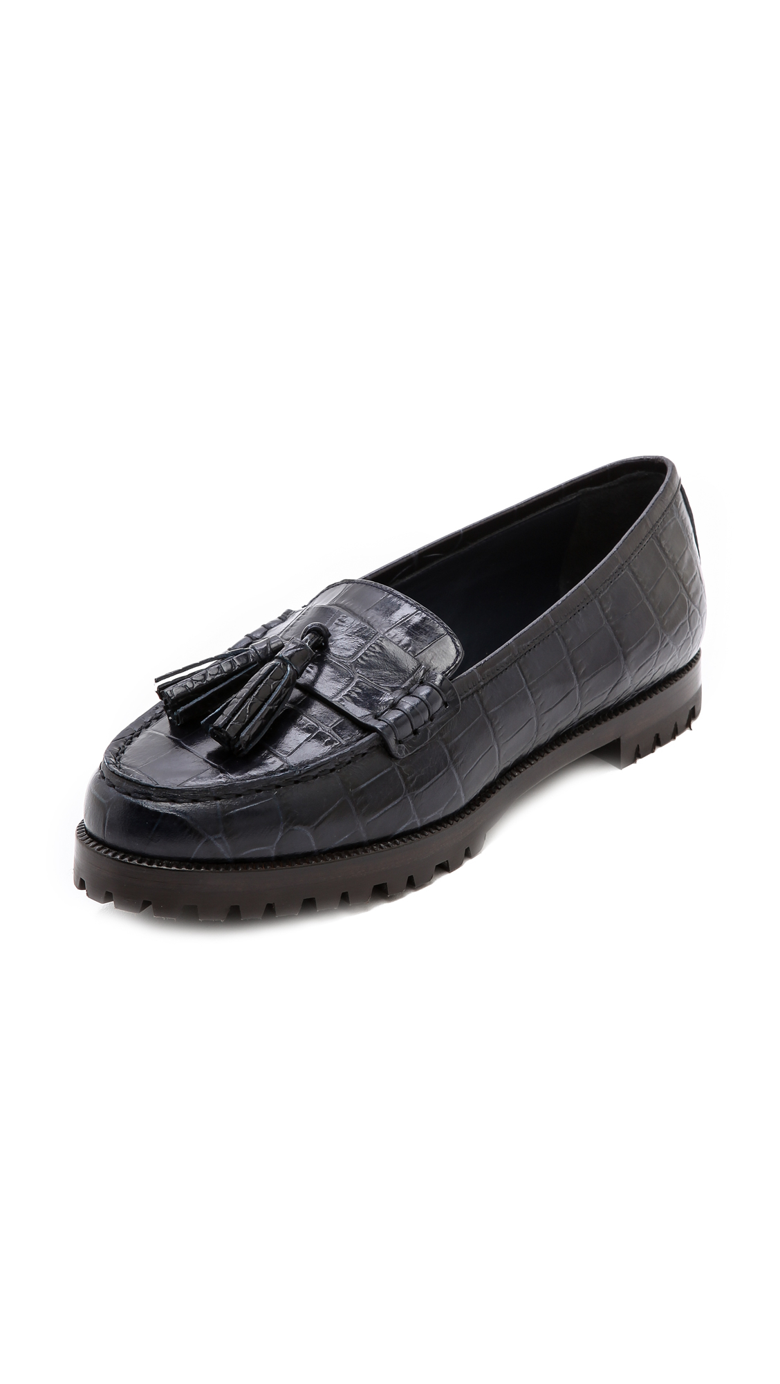 croc loafers shoes kayne croc embossed tassel loafers in blue navy lyst croc loafers shoes kayne croc embossed tassel loafers in blue navy lyst