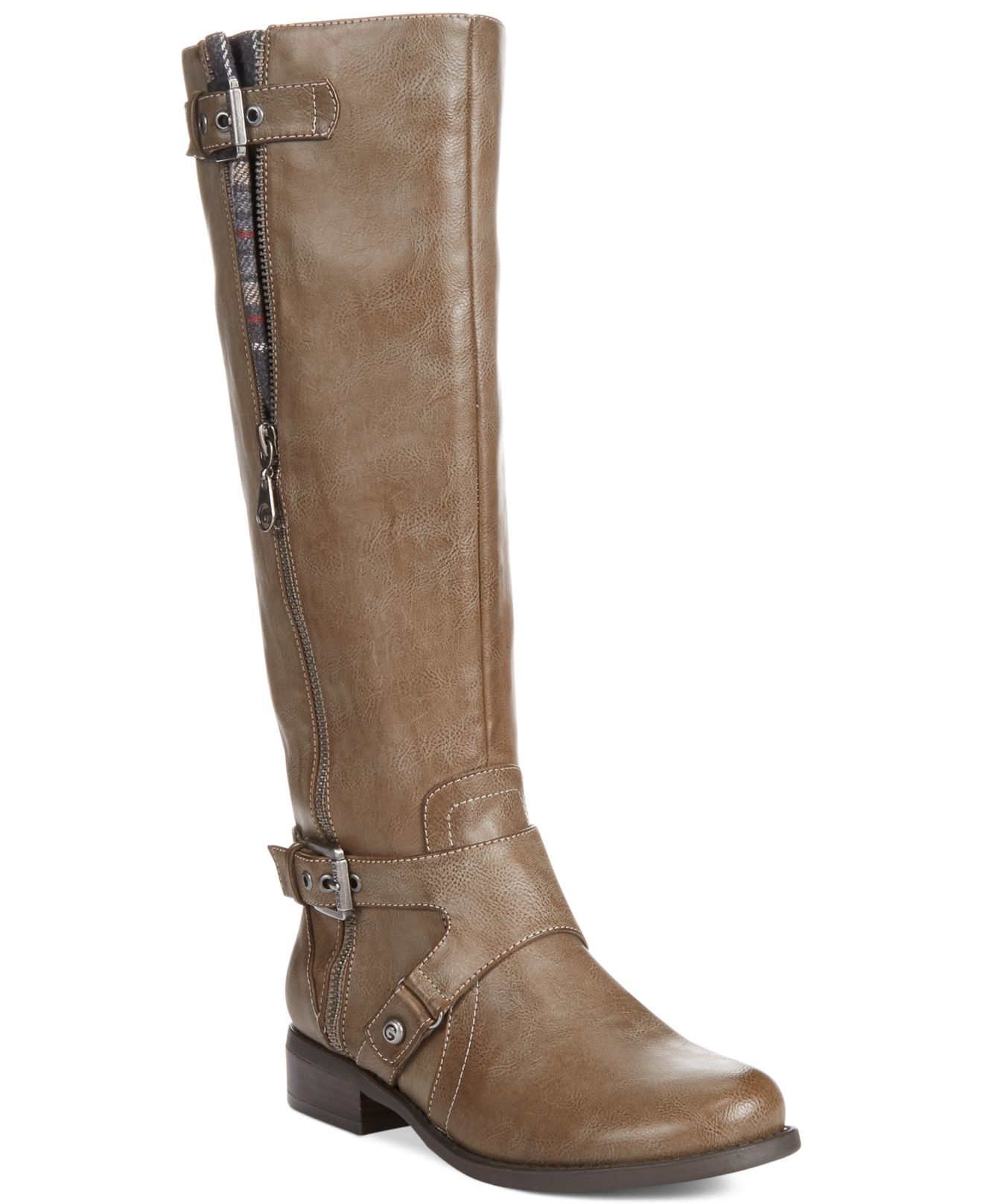 wide shaft brown boots