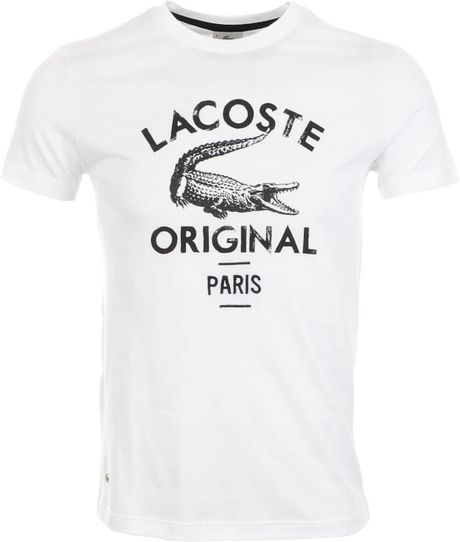 Lacoste Logo T Shirt in White for Men  Lyst