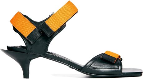 Cheap Monday Orange Kitten Mid Heel Sandals in Orange (Hybrisorange ...