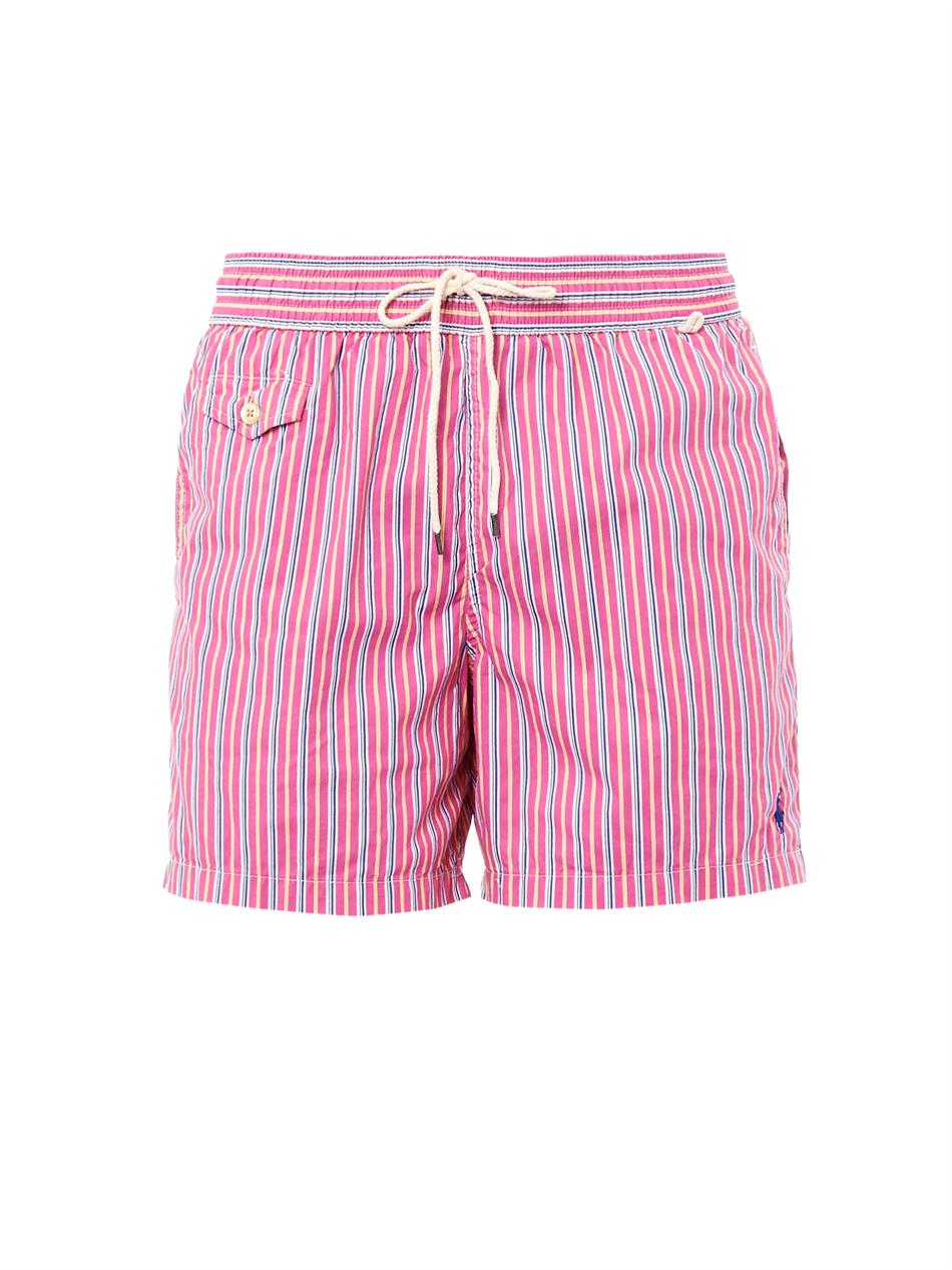 Polo Ralph Lauren Traveler Butchersstripe Swim Shorts in Pink for Men