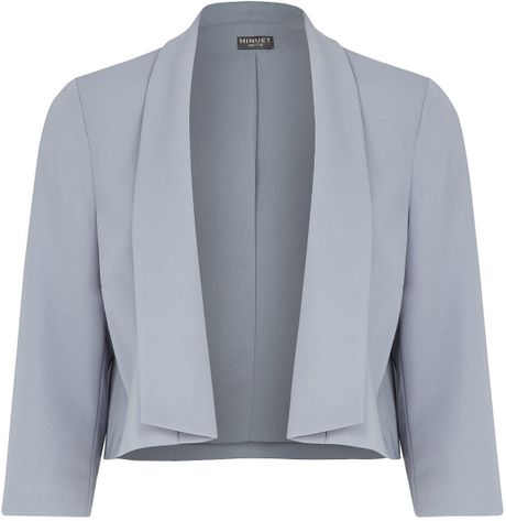 cropped grey tailored jacket gray minuet petite jackets