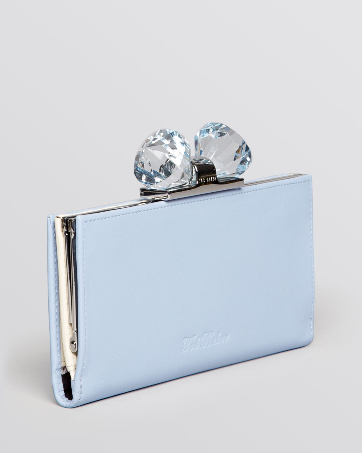 Ted Baker Wallet Crystal Bow Matinee Continental in Blue (Pale Purple