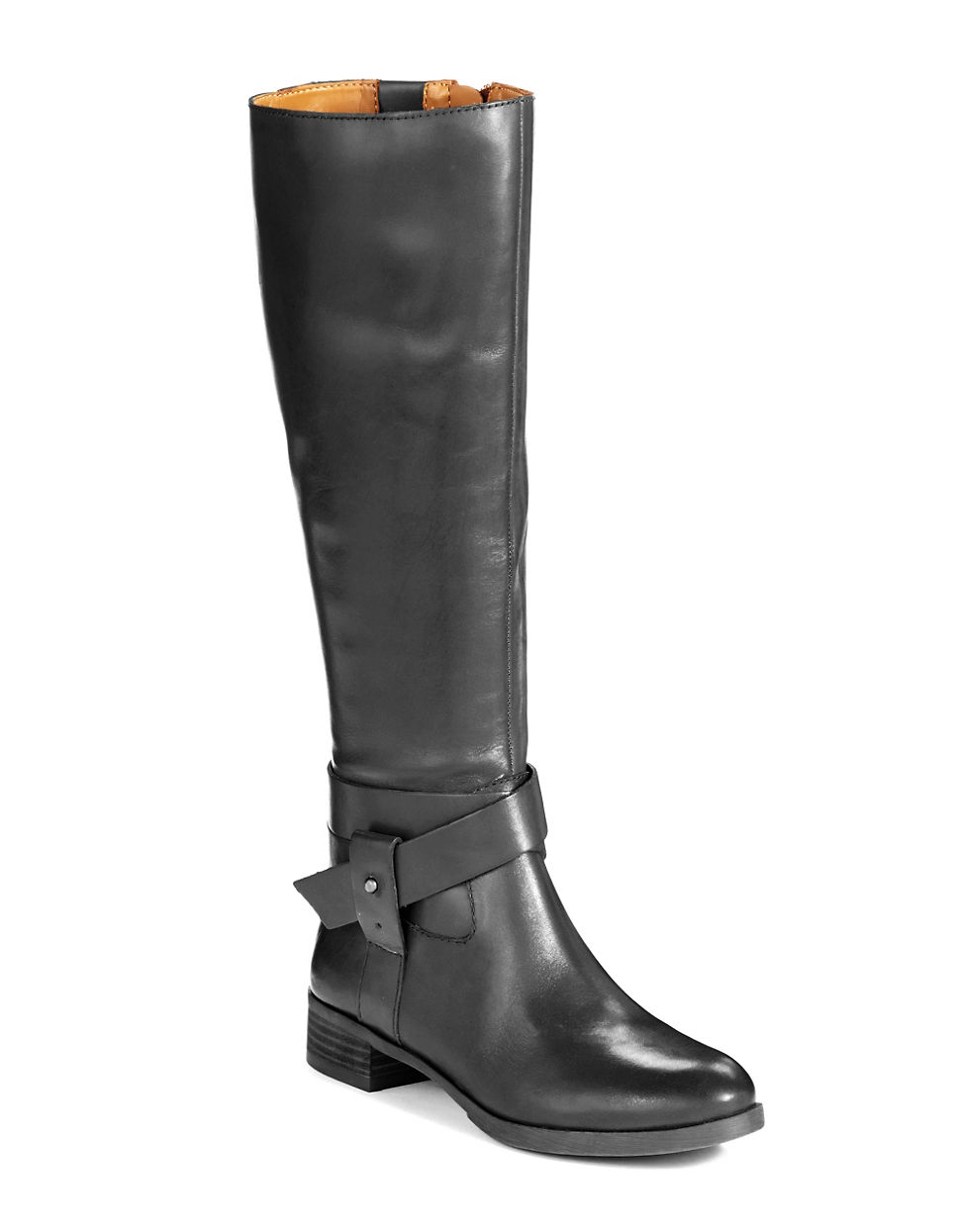 Nine West Vecelia Wide Calf Riding Boots in Black | Lyst