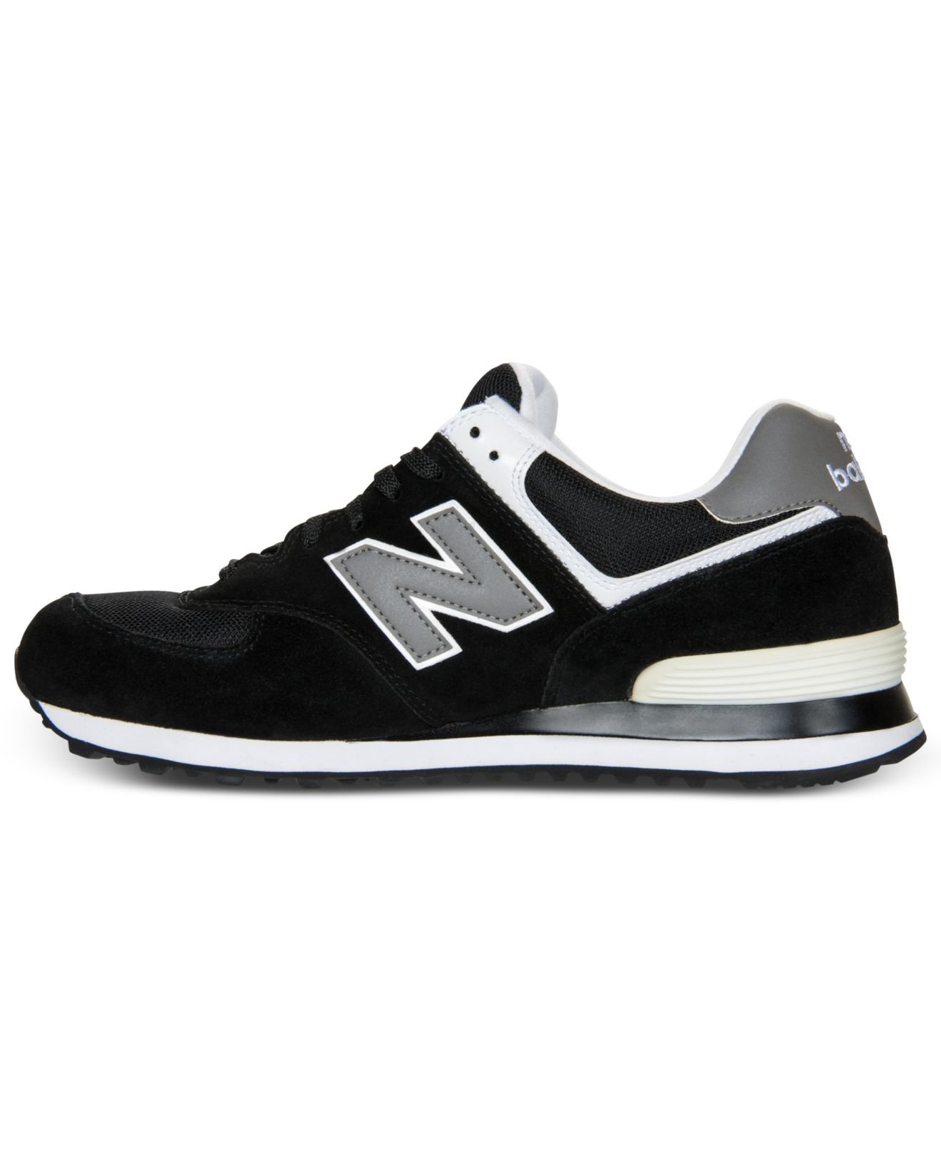 New Balance 574 Suede Sneakers From Finish Line In Black For Men Black