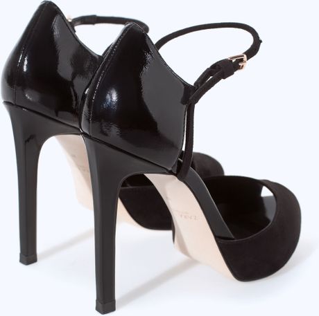 Zara High Heel Sandals with Ankle Strap and Platform in Black | Lyst