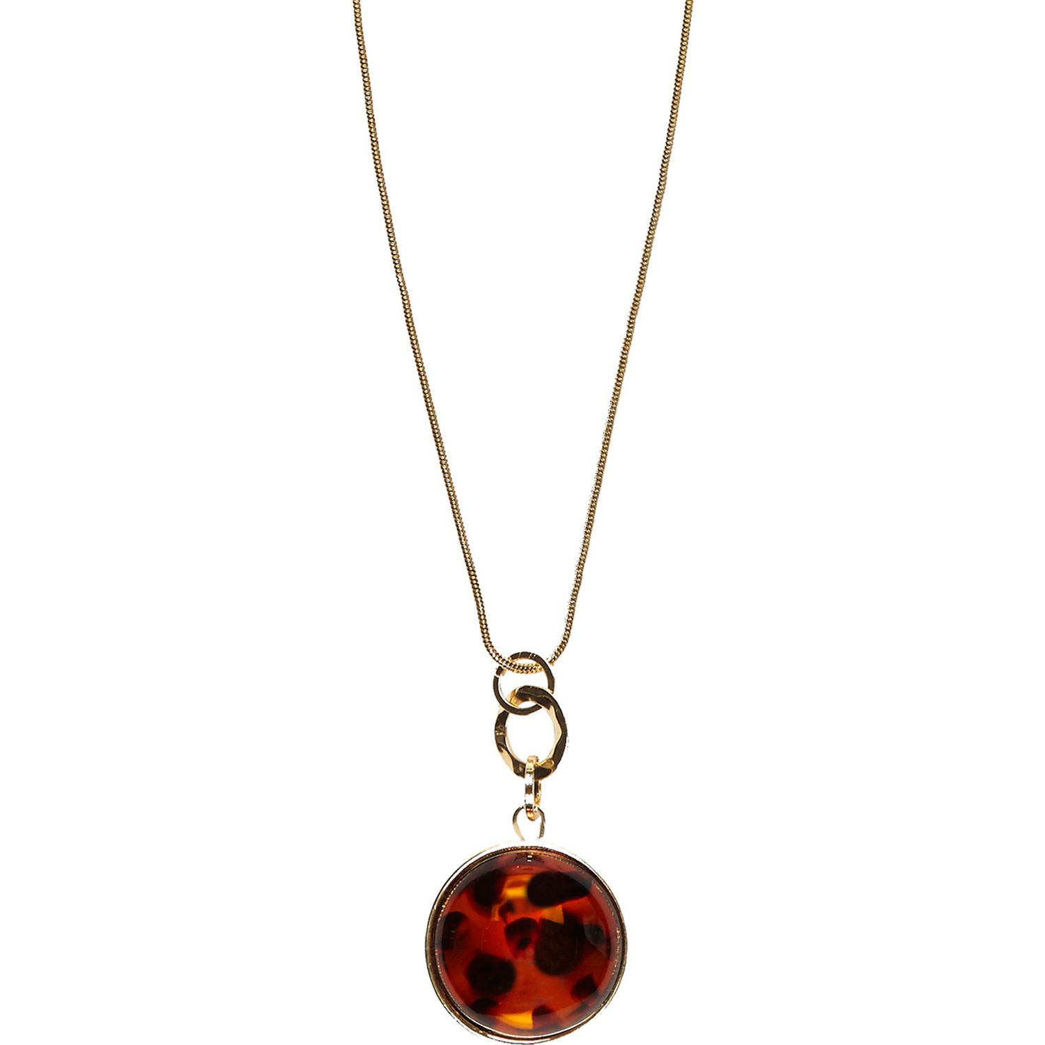 River Island Brown Tortoise Shell Long Necklace in Brown Lyst