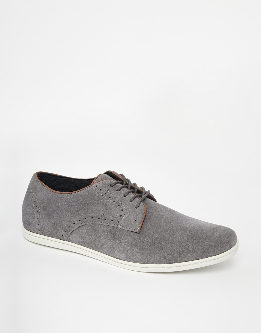 Aldo Suede Brogue Shoes in Gray for Men (Grey) | Lyst