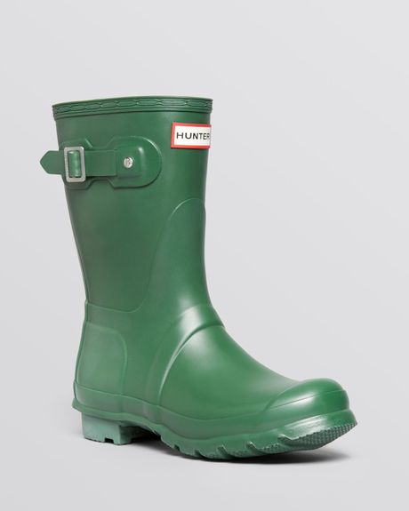 green hunter rain boots short