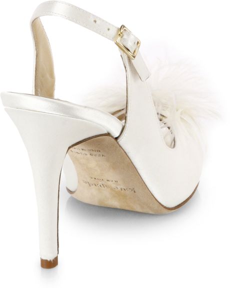 Kate Spade Cyprus Satin Slingback Sandals in White (IVORY) | Lyst