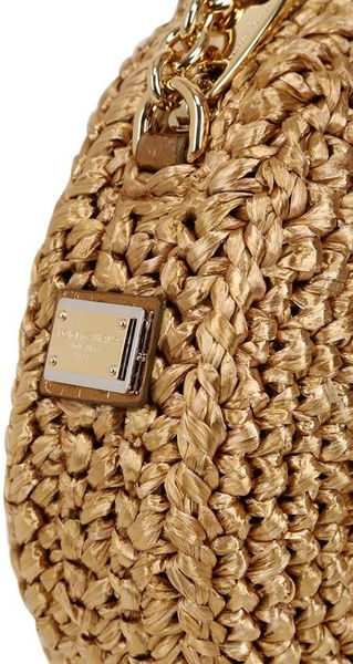 gold raffia bag