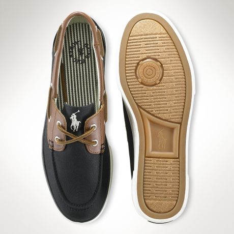 Polo Ralph Lauren Rylander Canvas Boat Shoe in Black for Men (black
