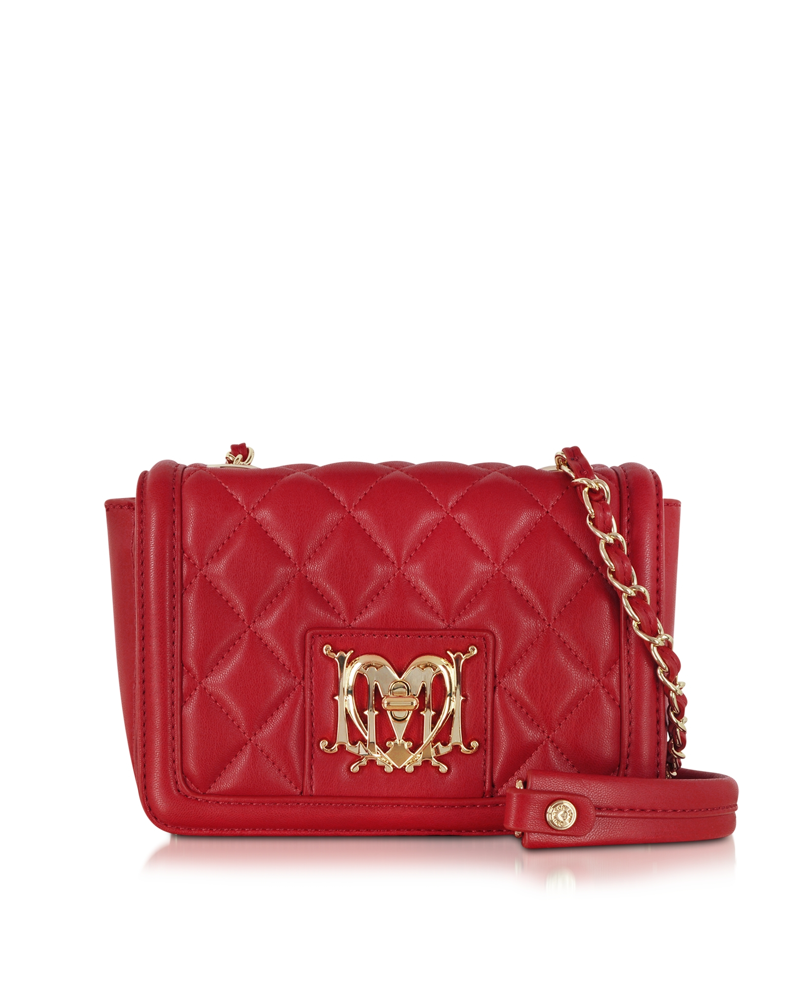 Moschino Quilted Small Eco Leather Crossbody Bag in Red | Lyst