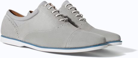 Zara Slim Leather Nautical Shoes in Gray for Men (Grey