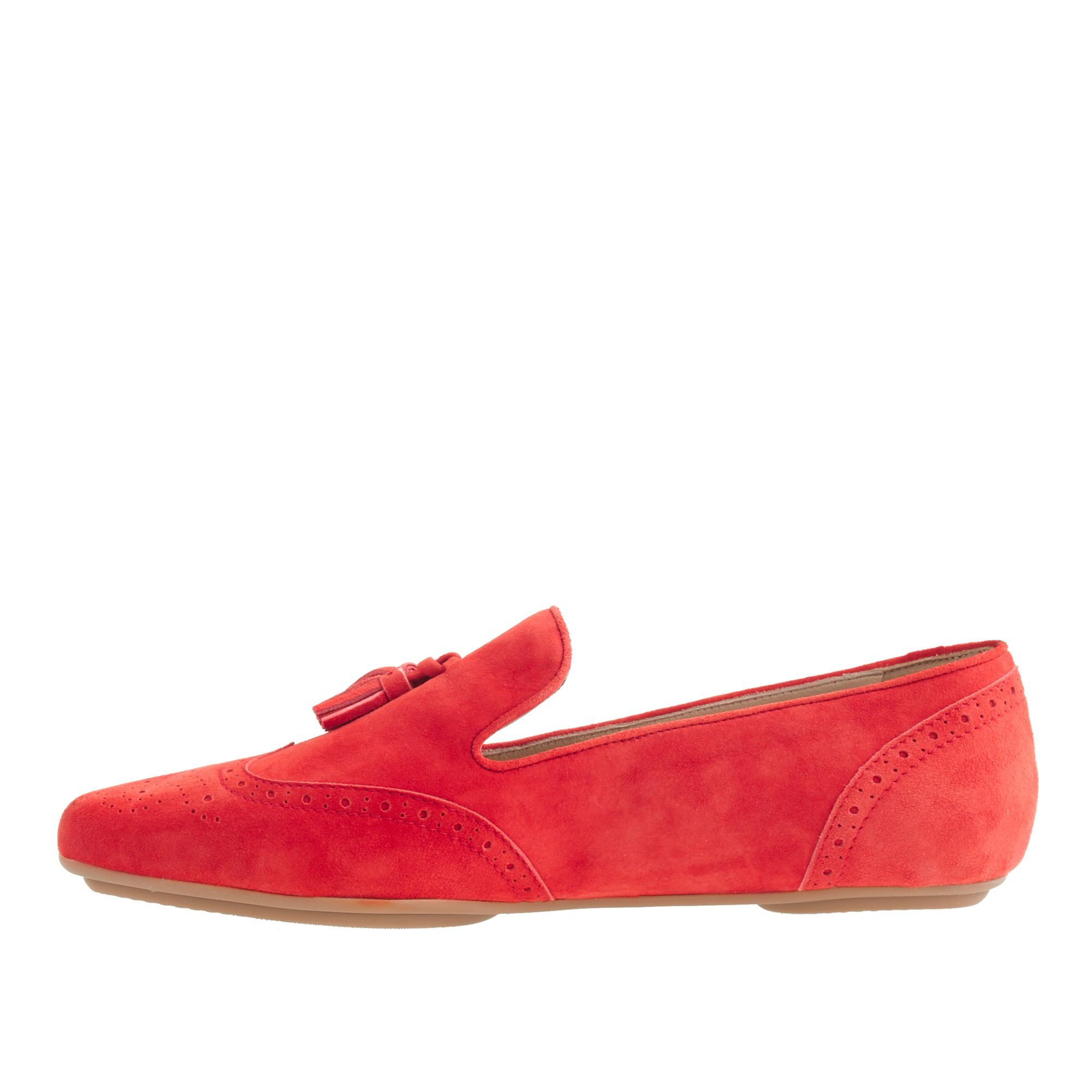 j crew suede tassel flats