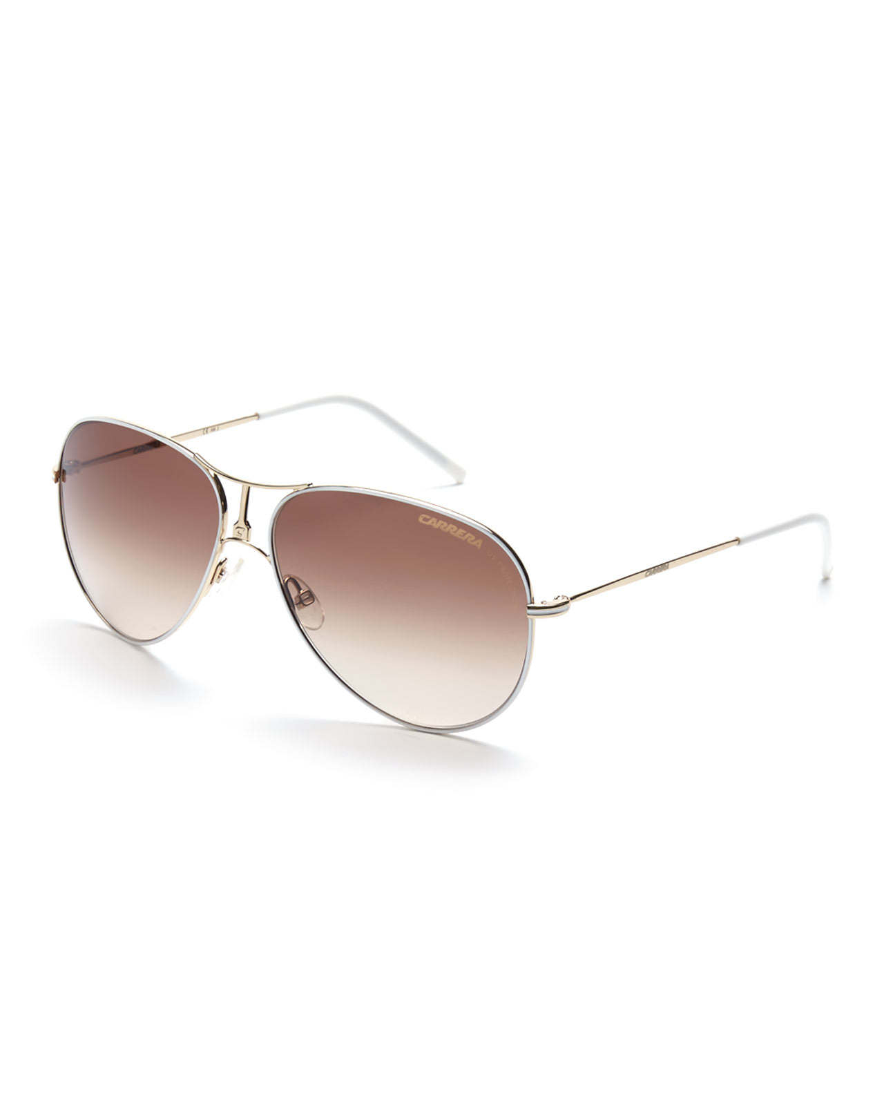 Carrera 29qjd White And Gold Tone Aviator Sunglasses In Gold For Men White Lyst 