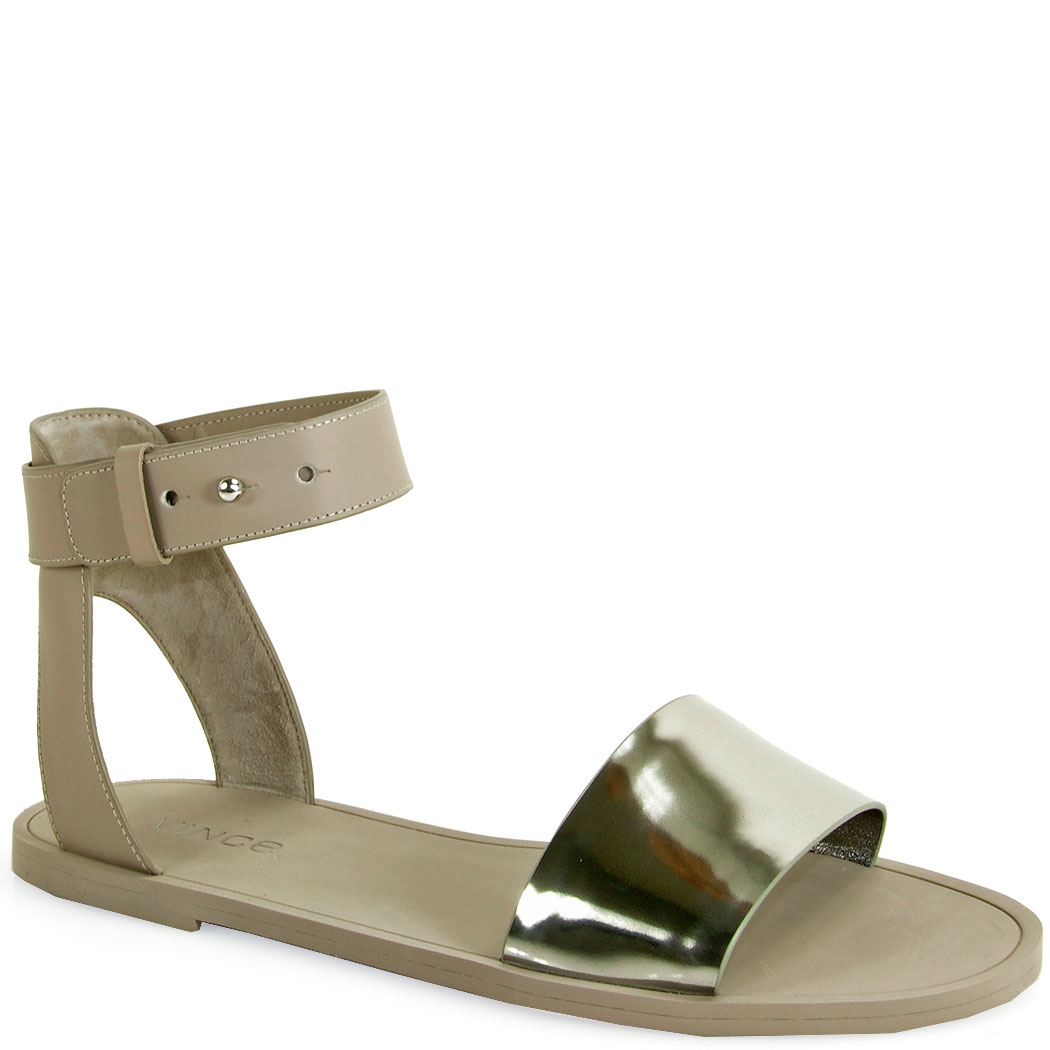Vince Sawyer Ankle Wrap Sandal in Silver (pewter) | Lyst