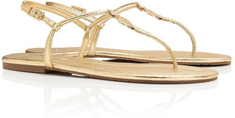 tory burch emmy sandals gold