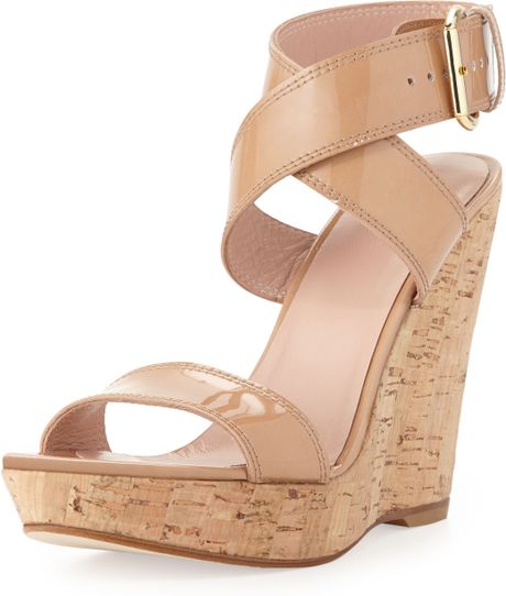 stuart weitzman tan wedges