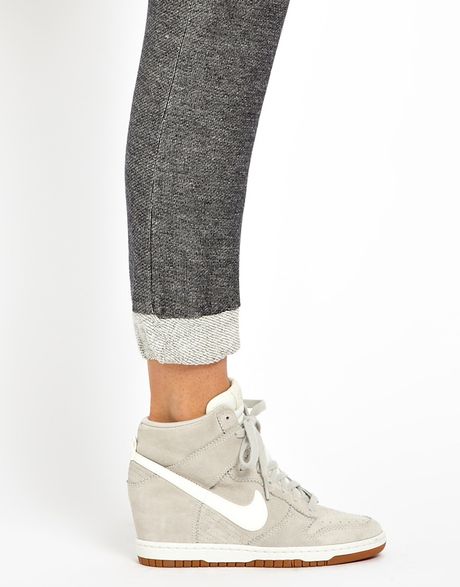 Nike Dunk Sky High Grey Wedge Trainers in Gray (Grey) | Lyst