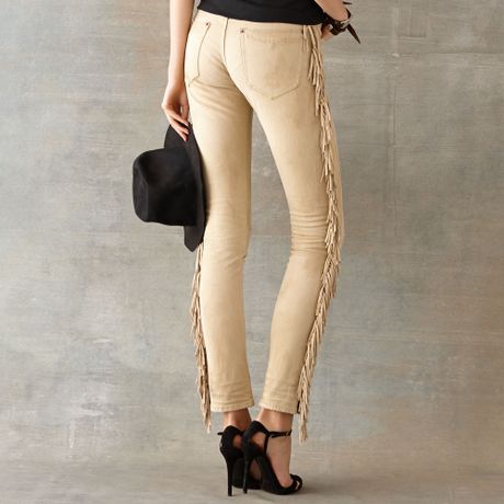 fringe beige rrl pant denim