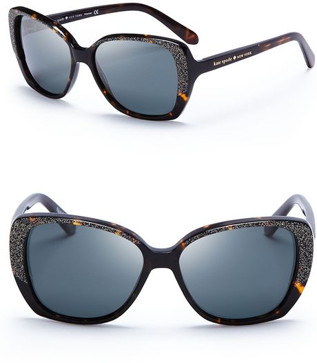 Kate Spade Brenna Oversized Polarized Sunglasses In Black Tortoise 3342